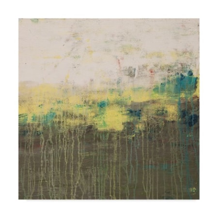 Hilary Winfield 'Lithosphere Yellow Stripe' Canvas Art,35x35